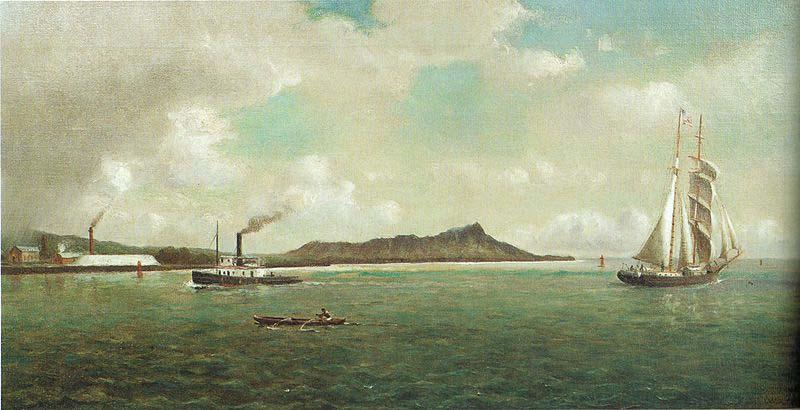 William Alexander Coulter Entrance to Honolulu Harbor, oil painting image